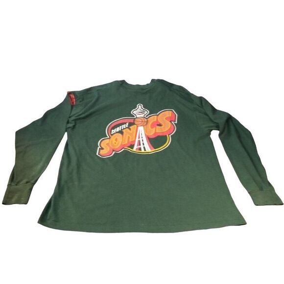 Vintage Seattle Supersonics 90s Long Sleeve Tshirt Men Sz XXL NBA Pro Player Dou - Picture 6 of 8